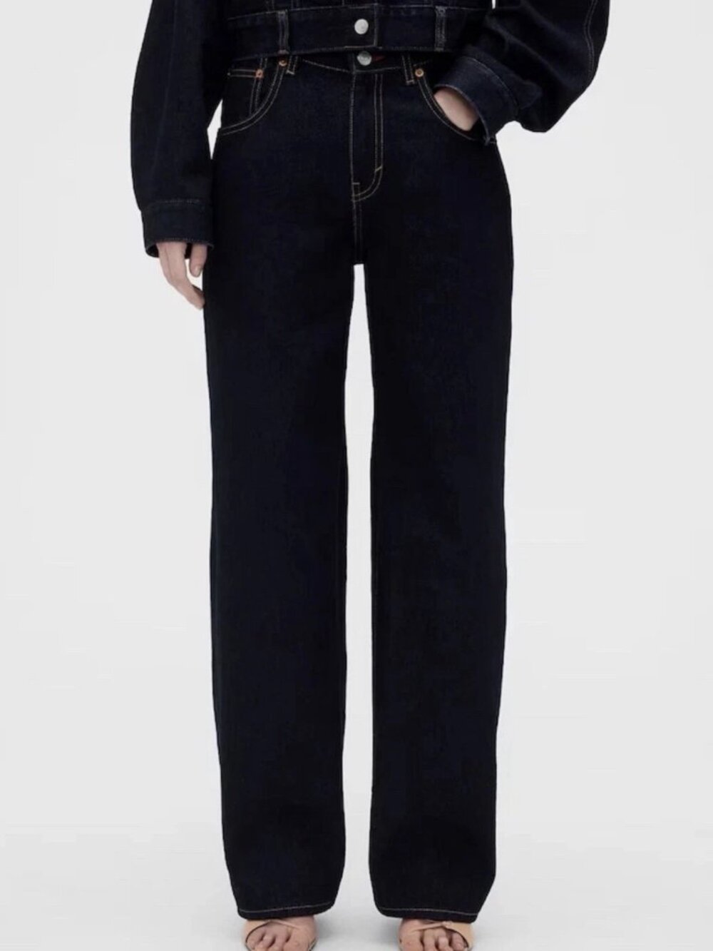 Gap × Victoria Beckham Dark Rinse High Rise Straight Jeans Sz 26